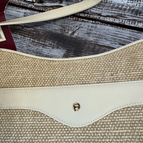 Etienne Aigner Beige and Cream Woven Crossbody Bag - Picture 2 of 9